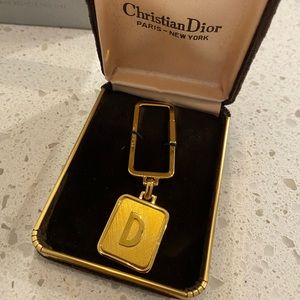 Christian Dior Gold Carabiner Keychain